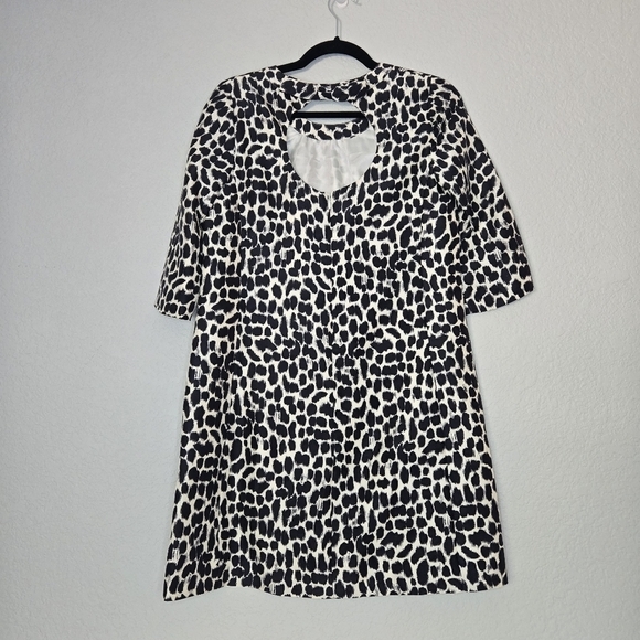 Kate Spade New York 4 Dorothy Leopard Print Silk 3/4 Sleeve Mini Dress 100% silk - Picture 9 of 12
